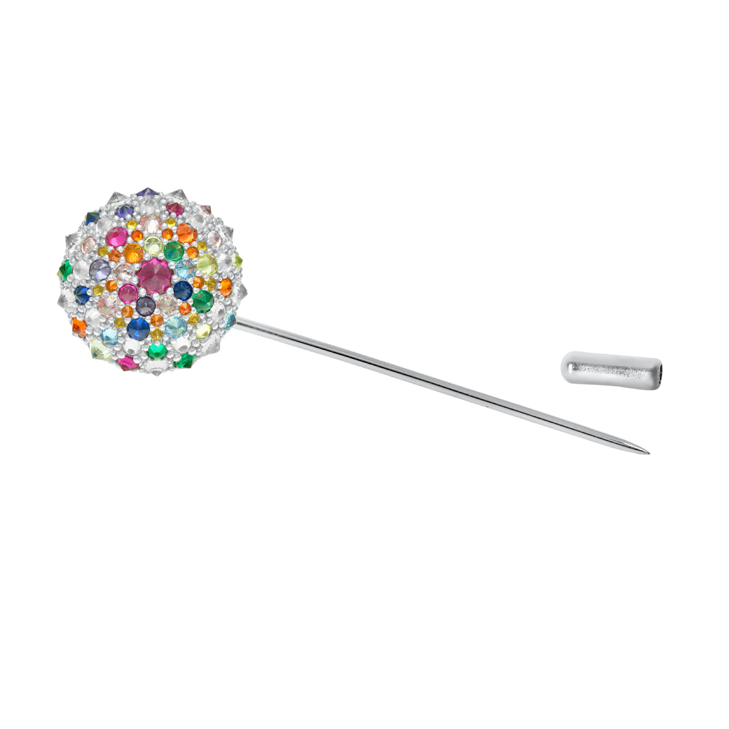 Rainbow after the Storm Bonbon Lapel Pin in Solid Sterling Silver