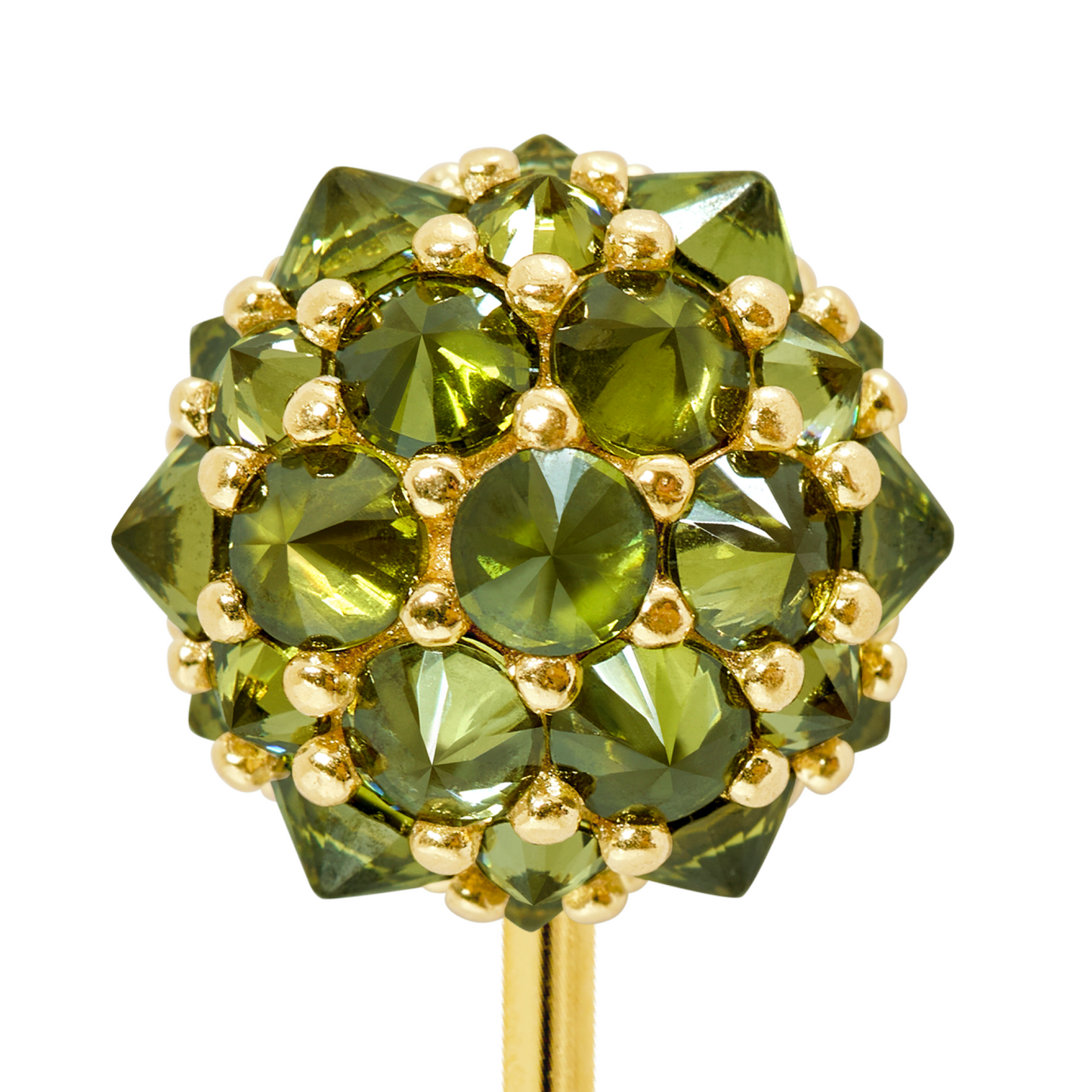 Olive Perfect Bonbon Lapel Pin in Gold-Plated Solid Sterling Silver