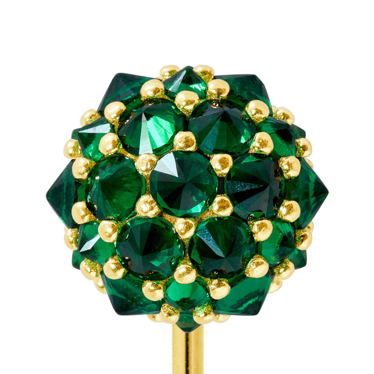 Green Perfect Bonbon Lapel Pin in Gold-Plated Solid Sterling Silver