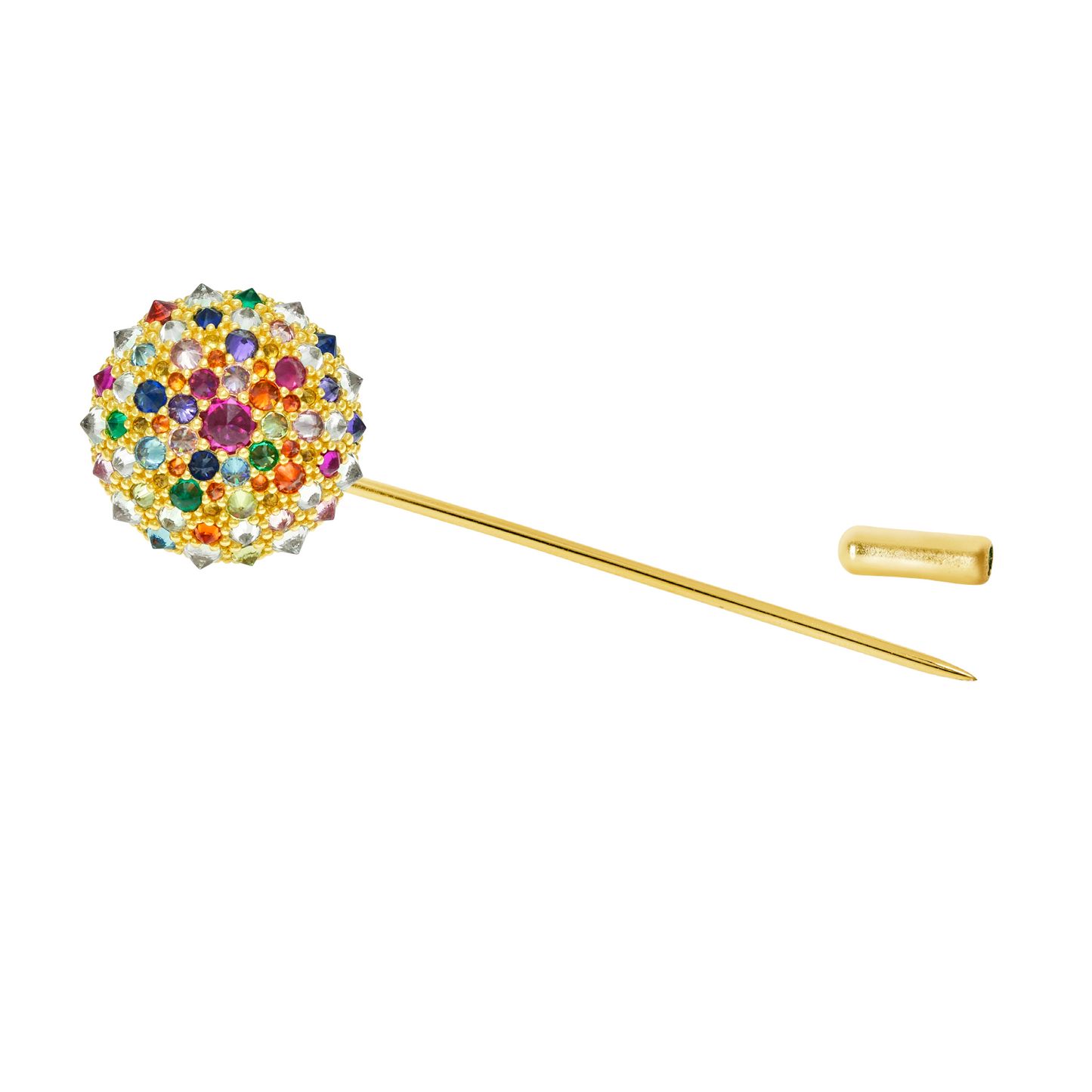 Rainbow after the Storm Bonbon Lapel Pin in Gold-Plated Solid Sterling Silver