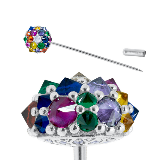 Rainbow Perfect Bonbon Lapel Pin in Solid Sterling Silver