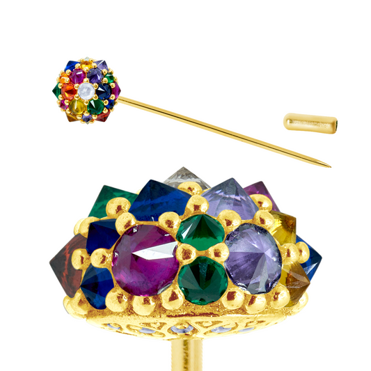 Rainbow Perfect Bonbon Lapel Pin in Gold-Plated Solid Sterling Silver