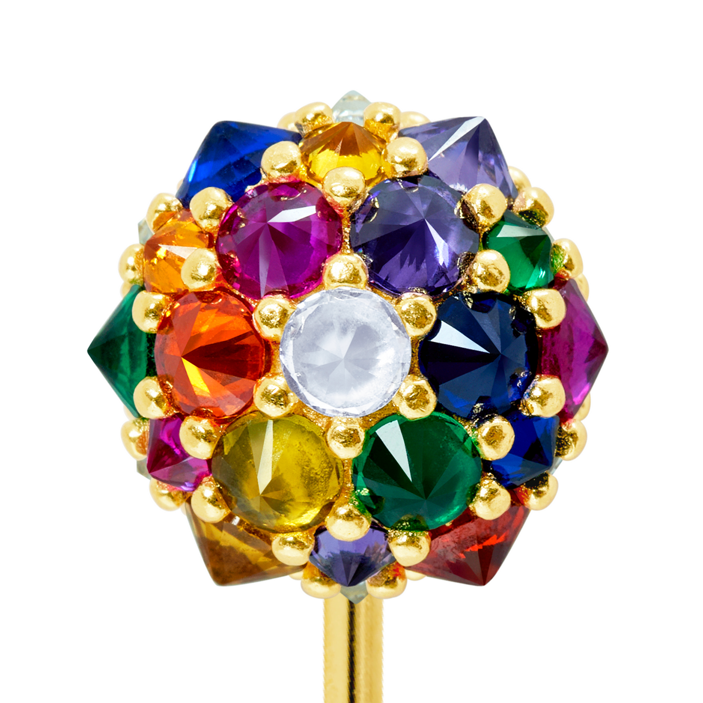 Rainbow Perfect Bonbon Lapel Pin in Gold-Plated Solid Sterling Silver