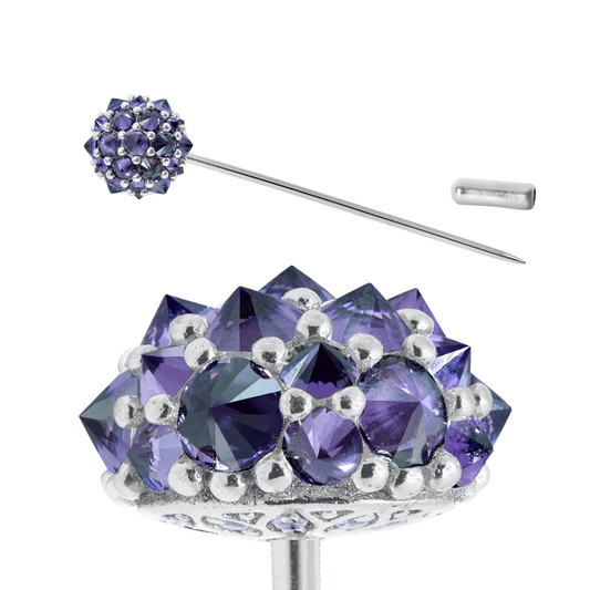 Purple Perfect Bonbon Lapel Pin in Solid Sterling Silver