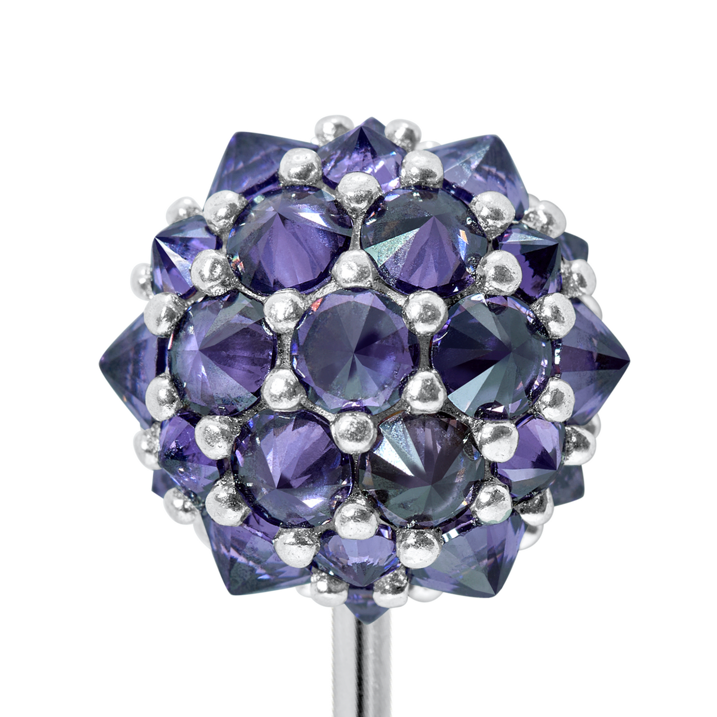 Purple Perfect Bonbon Lapel Pin in Solid Sterling Silver