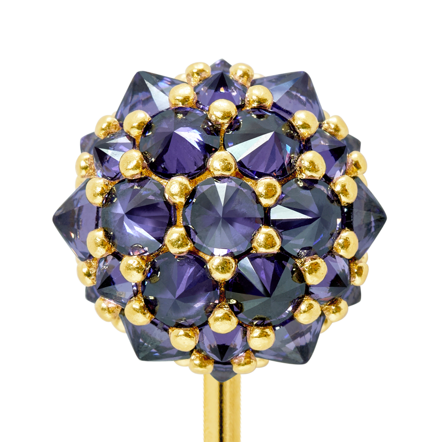 Purple Perfect Bonbon Lapel Pin in Gold-Plated Solid Sterling Silver