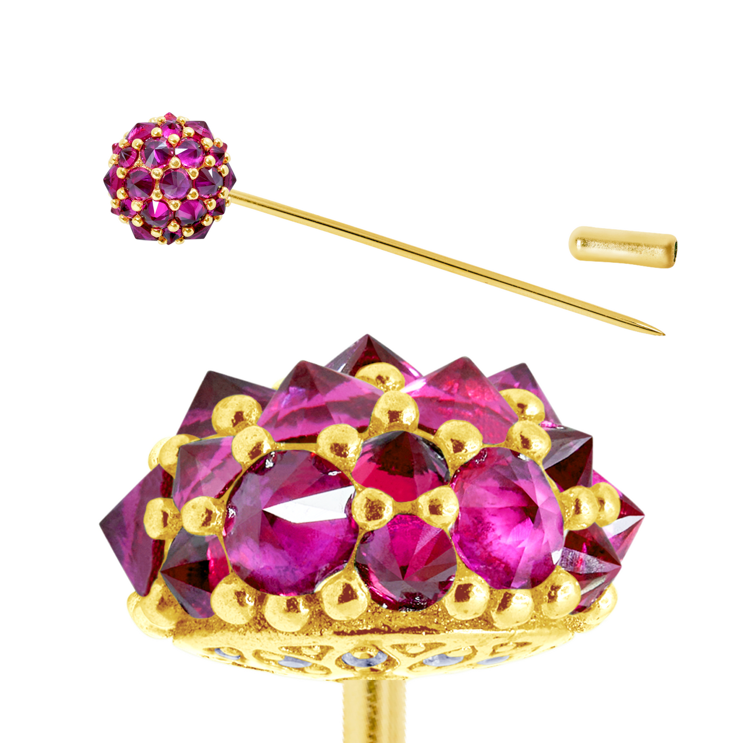 Pink Perfect Bonbon Lapel Pin in Gold-Plated Solid Sterling Silver