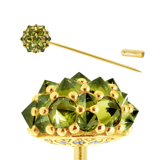 Olive Perfect Bonbon Lapel Pin in Gold-Plated Solid Sterling Silver