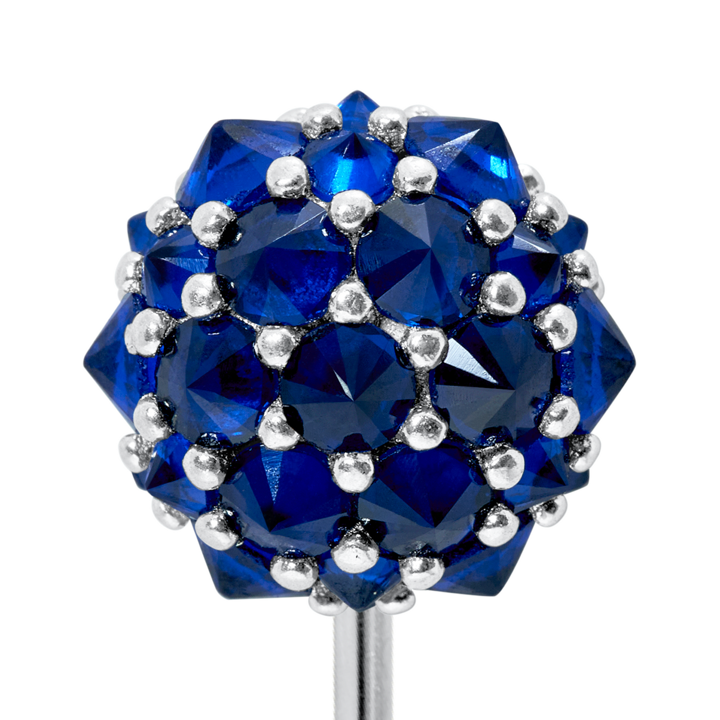 Blue Perfect Bonbon Lapel Pin in Solid Sterling Silver