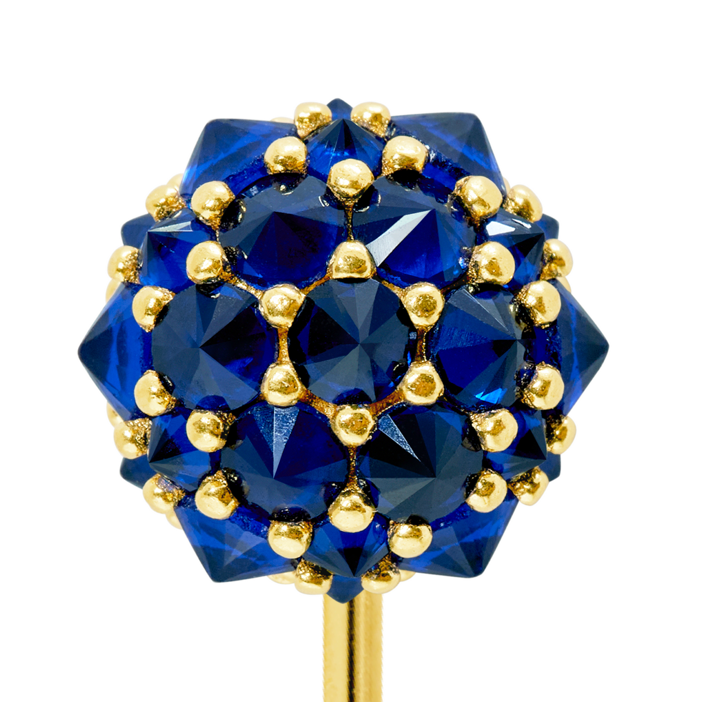 Blue Perfect Bonbon Lapel Pin in Gold-Plated Solid Sterling Silver