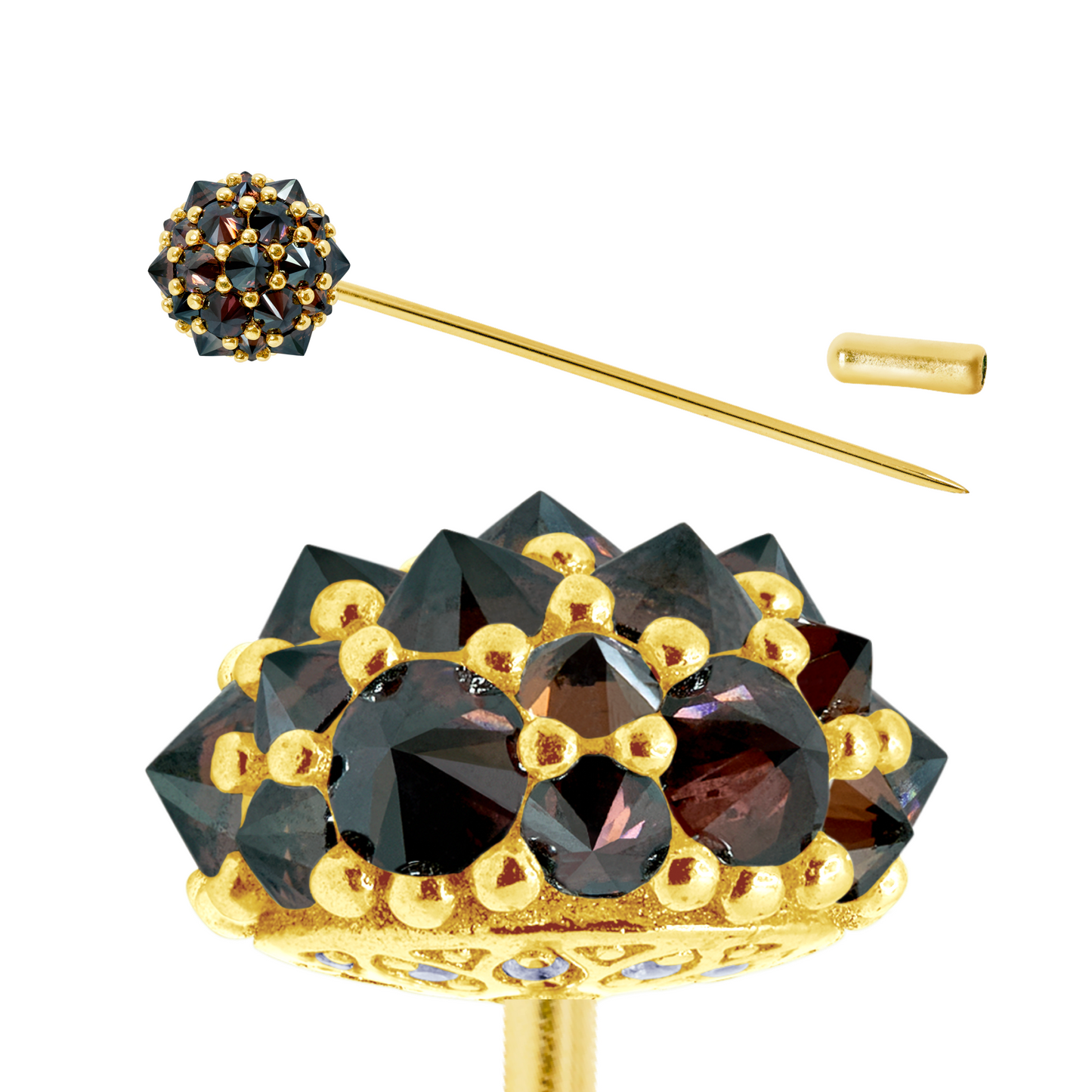 Chocolate Perfect Bonbon Lapel Pin in Gold-Plated Solid Sterling Silver