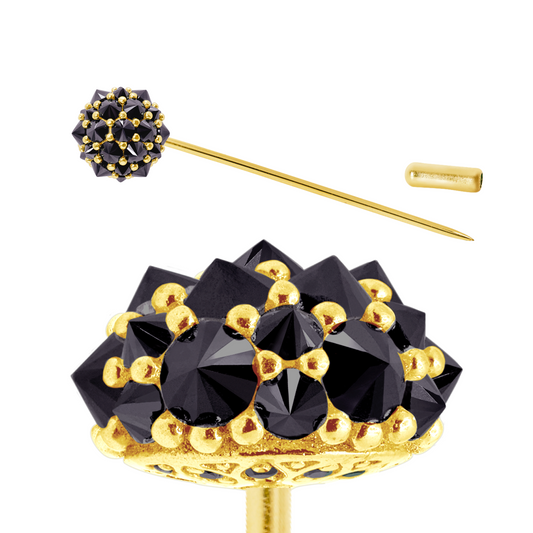 Midnight Perfect Bonbon Lapel Pin in Gold-Plated Solid Sterling Silver