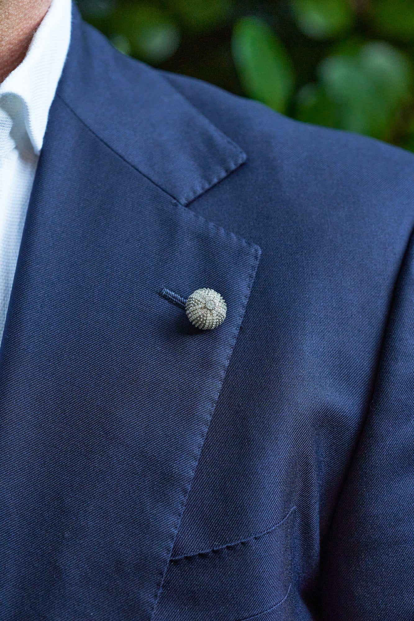 Sea Urchin Lapel Pin in Solid Sterling Silver