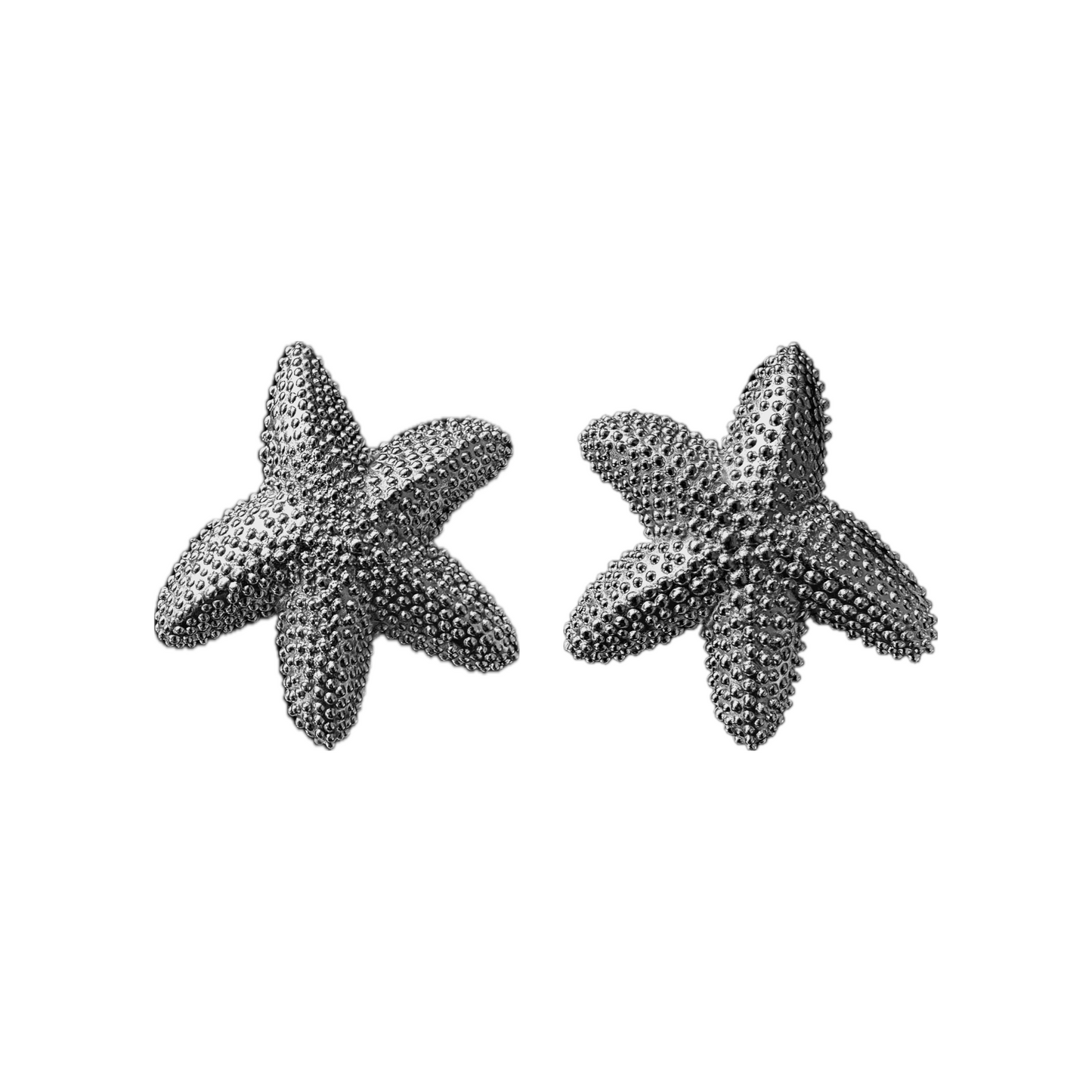 Clip-on Starfish Earrings Designed by Margarita Barrera in Sterling Silver Plate