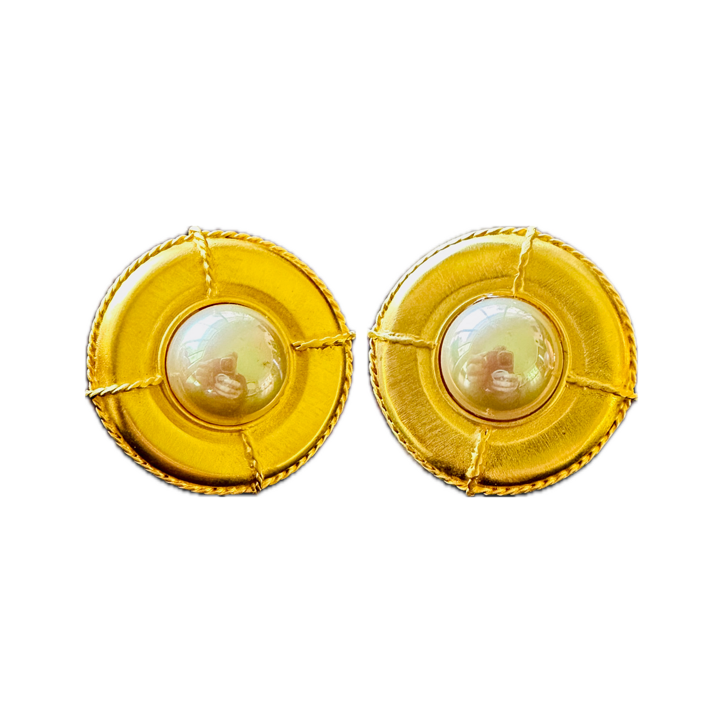 Clip-on Life Preserver Earrings Designed by Margarita Barrera in 24-Karat Gold Plate