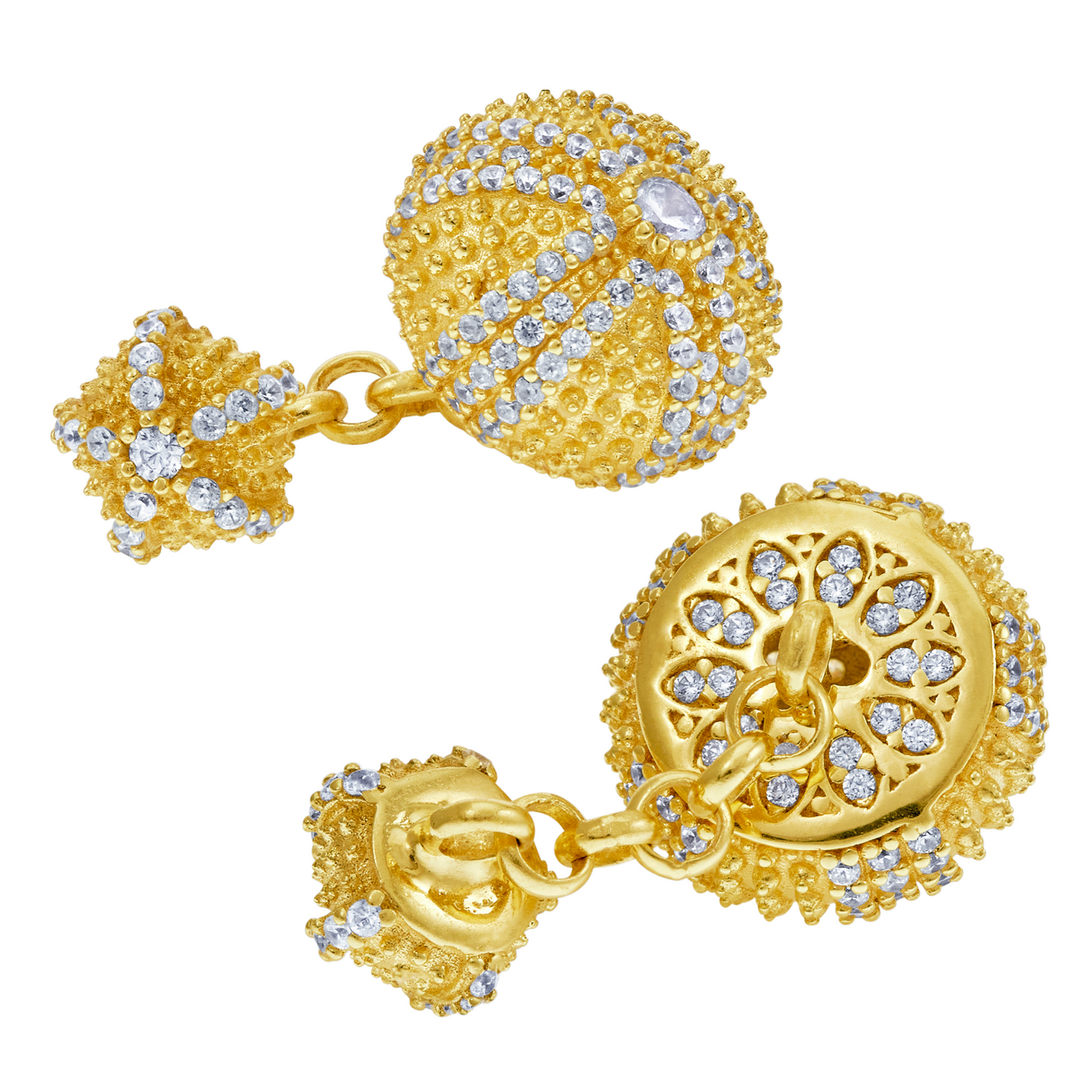 Sea Urchin Cufflinks in Gold-Plated Solid Sterling Silver